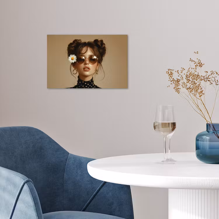 Poster - Vrouw - Beige - Bloem - Modern - Portret — 4