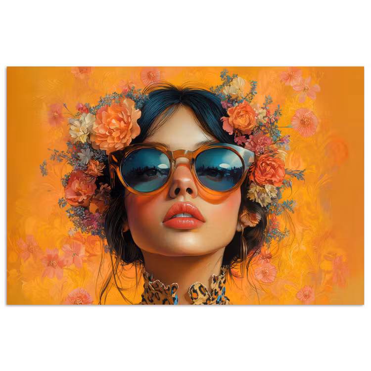 Poster - Vrouw - Bloemen - Aesthetic - Oranje — 1