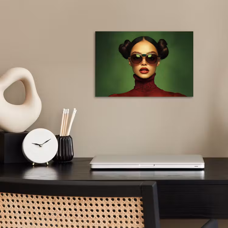 Poster - Vrouw - Groen - Bril - Aesthetic - Modern — 2
