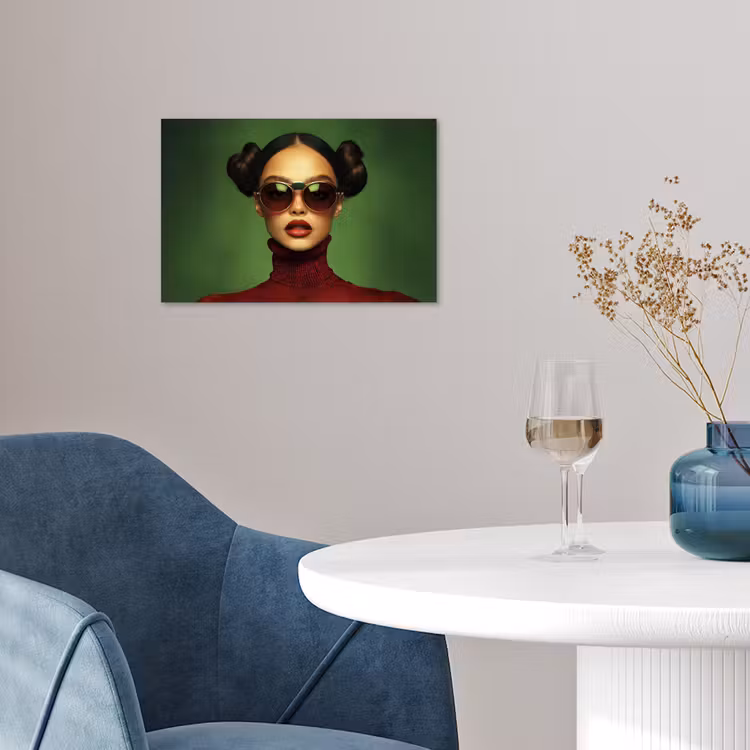 Poster - Vrouw - Groen - Bril - Aesthetic - Modern — 4