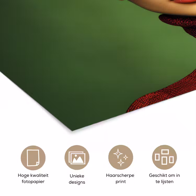 Poster - Vrouw - Groen - Bril - Aesthetic - Modern — 5