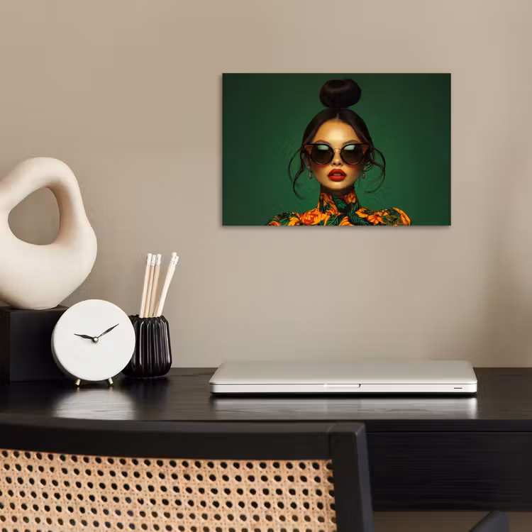Poster - Vrouw - Groen - Modern - Bril - Abstract — 2