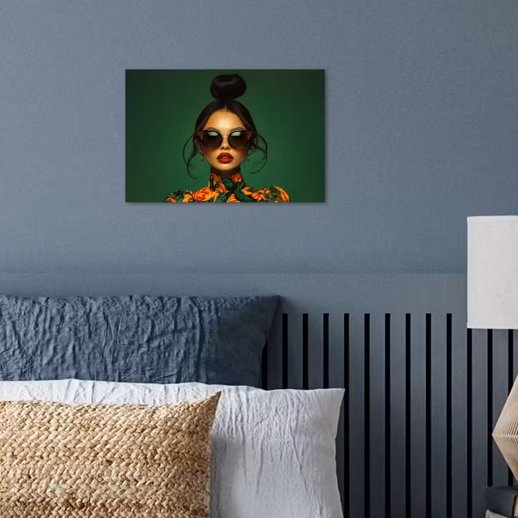 Poster - Vrouw - Groen - Modern - Bril - Abstract — 3