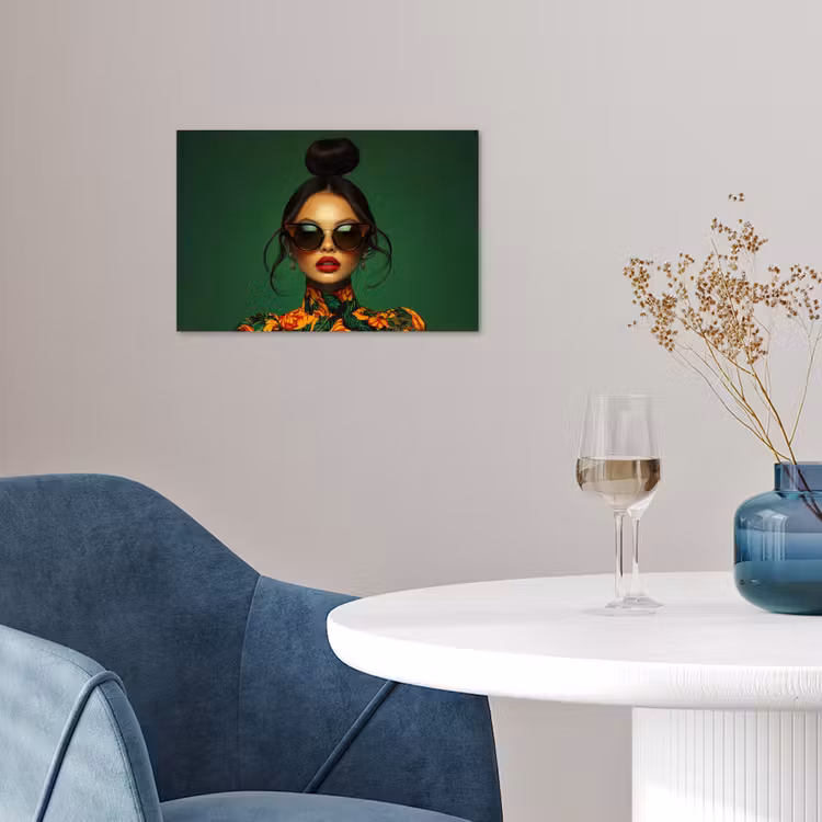 Poster - Vrouw - Groen - Modern - Bril - Abstract — 4