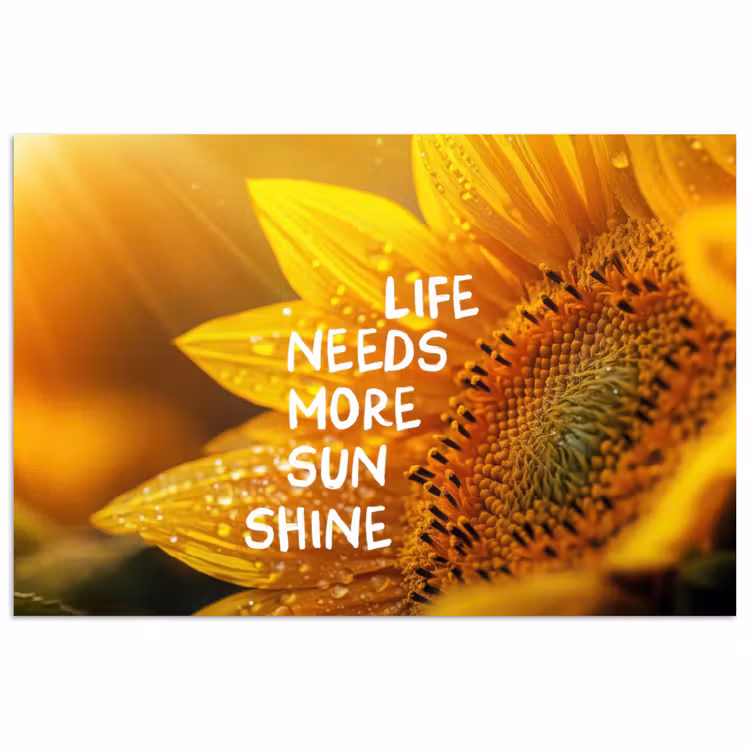 Poster - Zonnebloem - Close up - Geel - Quote — 1
