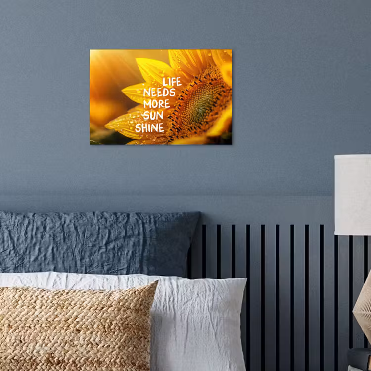 Poster - Zonnebloem - Close up - Geel - Quote — 3