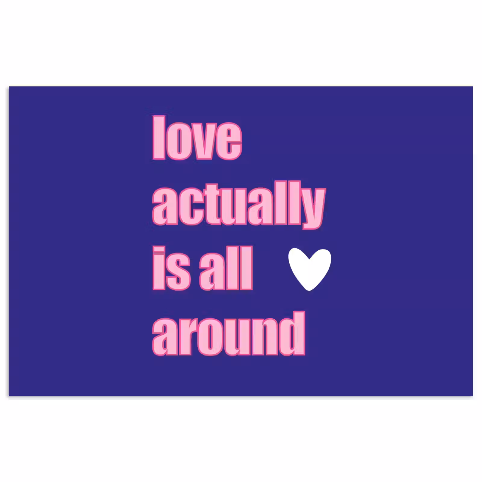 Poster - Tekst - Valentijn - Love - Blauw — 1
