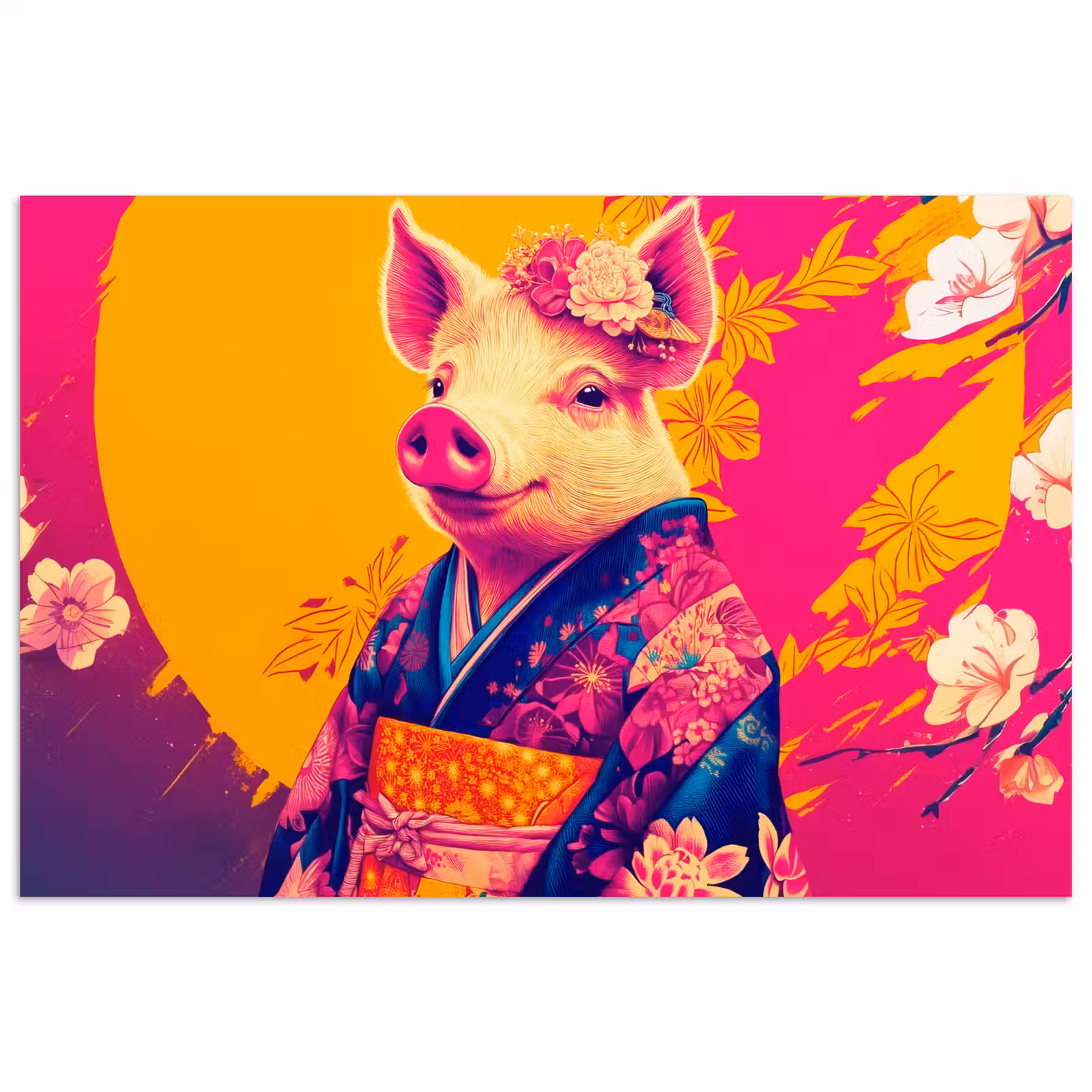 Poster - Varken - Bloemkroon - Kimono - Abstract — 1