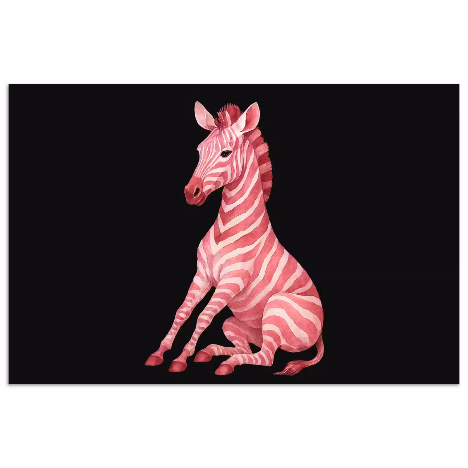 Poster - Zebra - Roze - Gestreept — 1