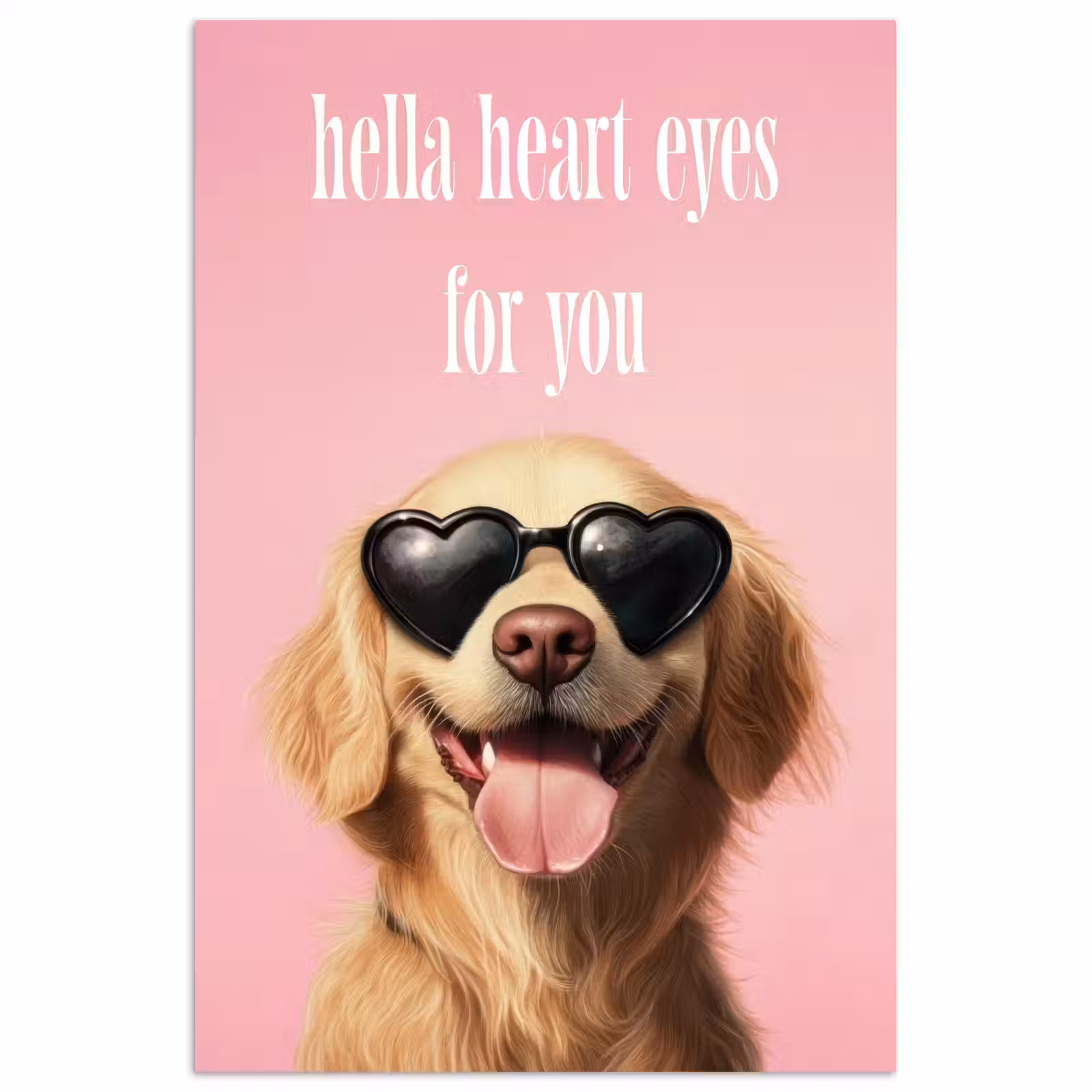 Poster - Zonnebril - Hartjes - Hond - Valentijn — 1