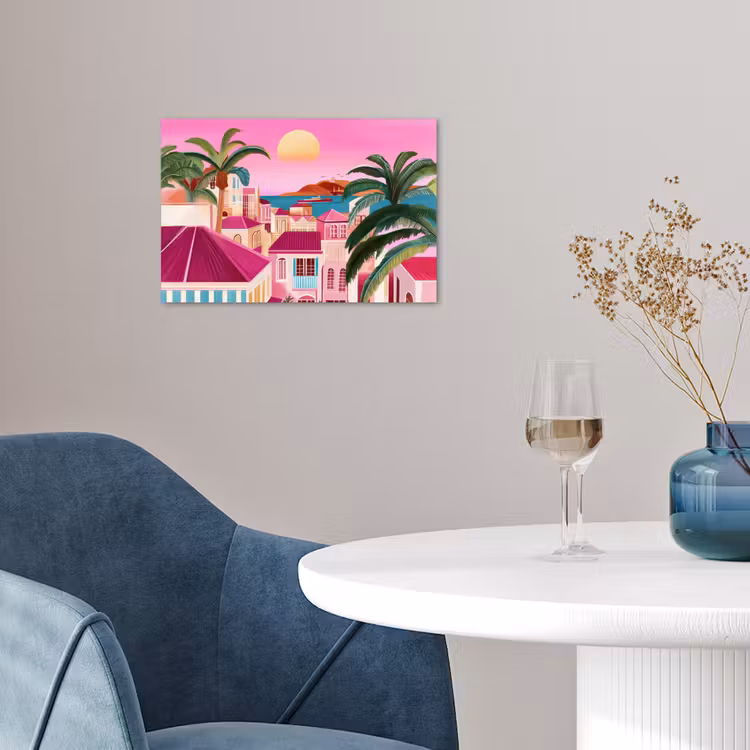 Poster - Stad - Roze - Palmbomen — 4