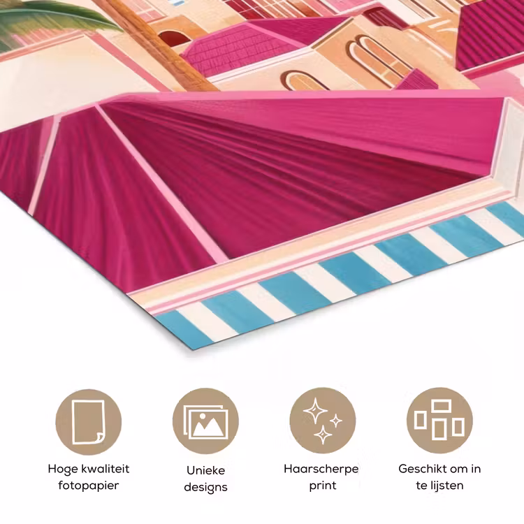 Poster - Stad - Roze - Palmbomen — 5