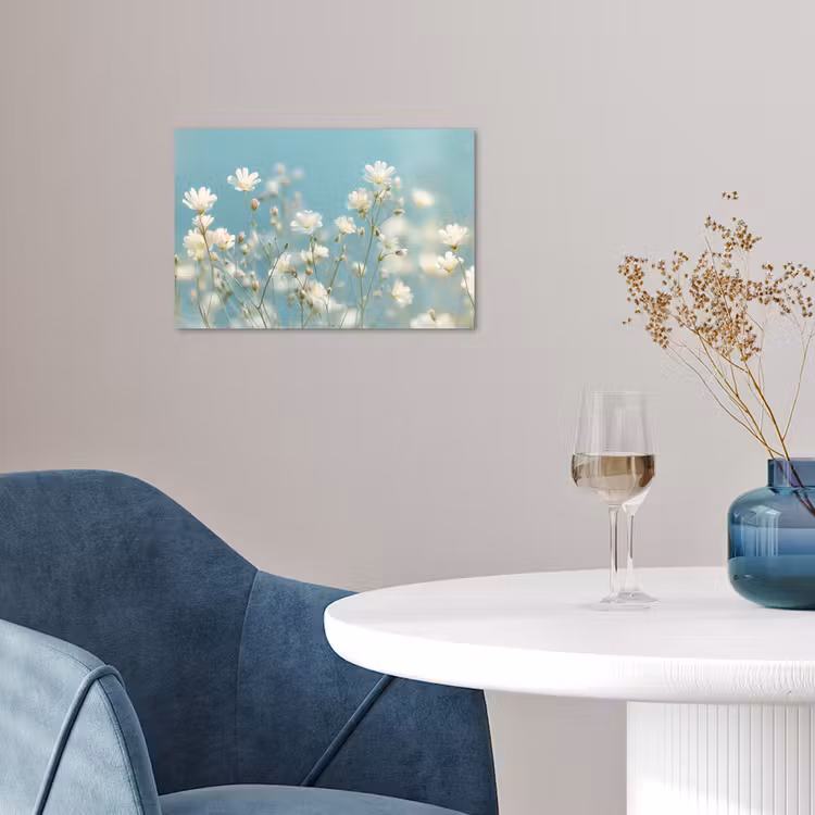 Poster - Stengels - Bloemen - Lucht - Wit — 4
