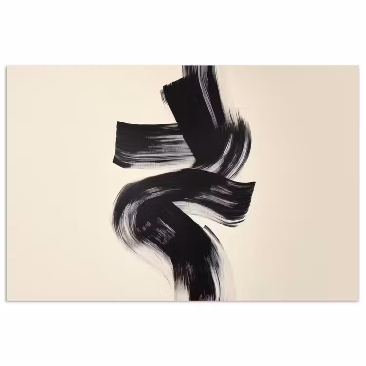 Poster - Strepen - Zwart - Abstract — 1