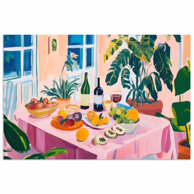Poster - Tafel - Wijn - Fruit — 1