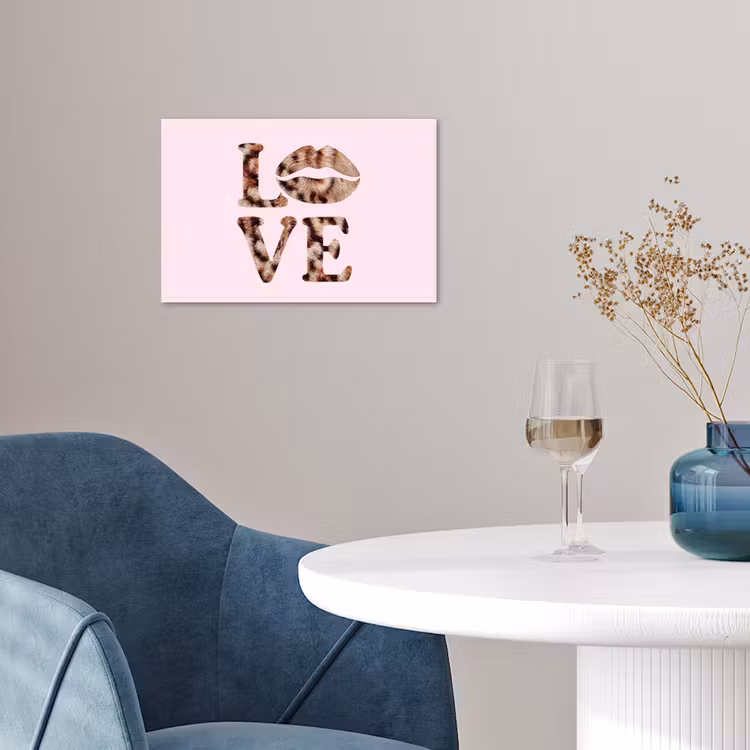 Poster - Tekst - Love - Pantervacht - Lichtroze — 4
