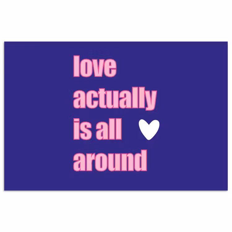 Poster - Tekst - Valentijn - Love - Blauw — 1