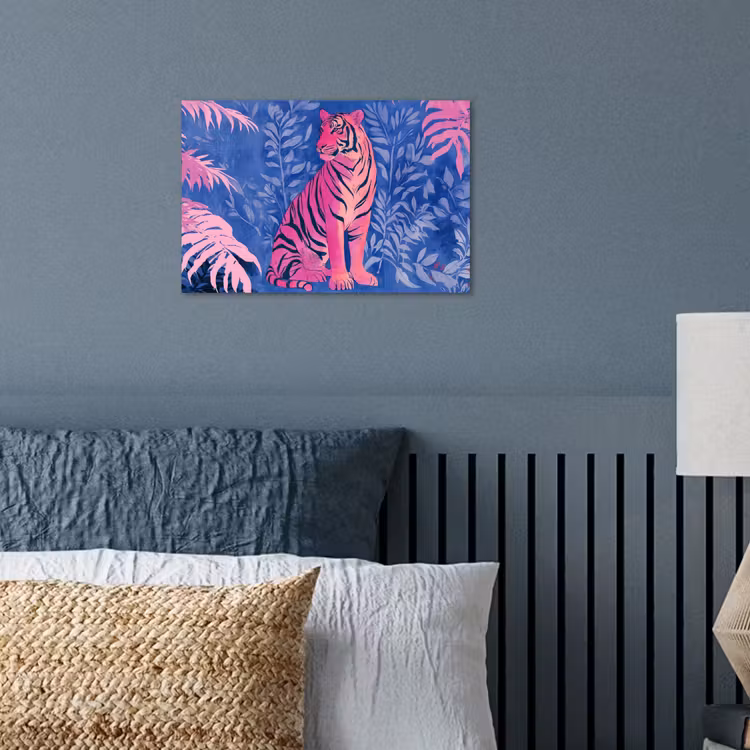 Poster - Tijger - Roze - Bladeren - Jungle — 3