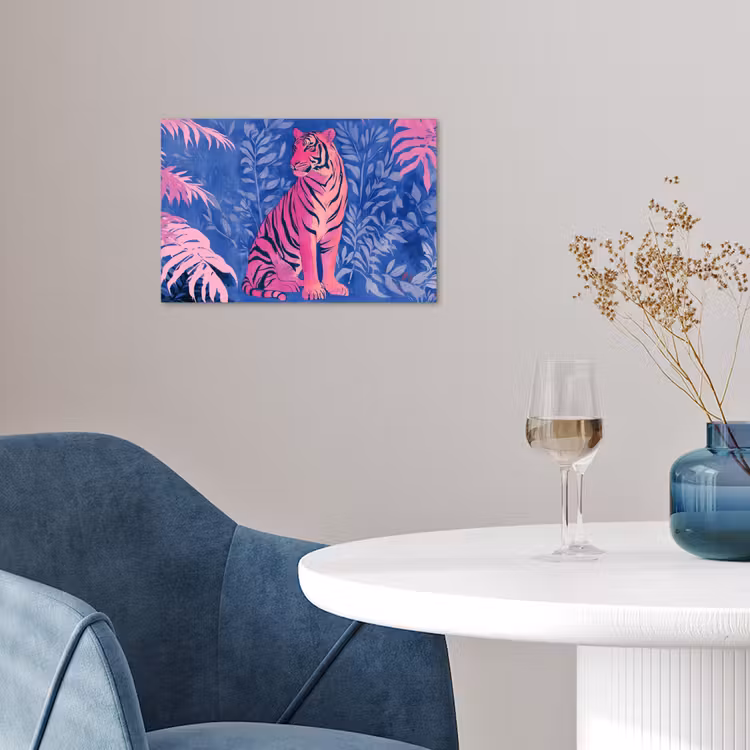 Poster - Tijger - Roze - Bladeren - Jungle — 4