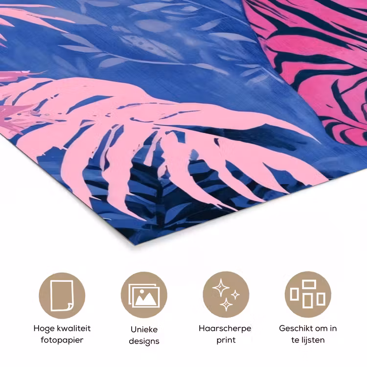Poster - Tijger - Roze - Bladeren - Jungle — 5