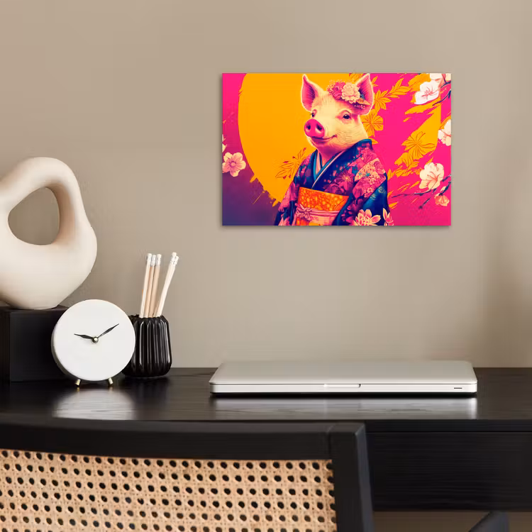 Poster - Varken - Bloemkroon - Kimono - Abstract — 2