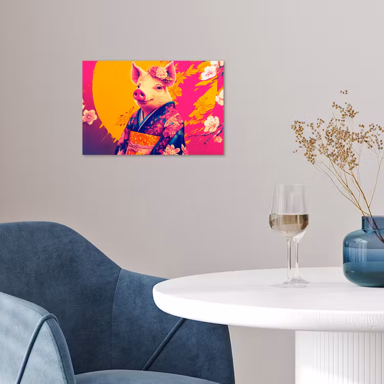 Poster - Varken - Bloemkroon - Kimono - Abstract — 4