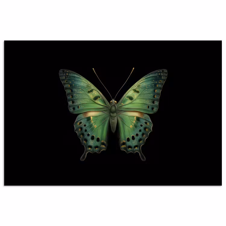 Poster - Vlinder - Groen - Diepte — 1