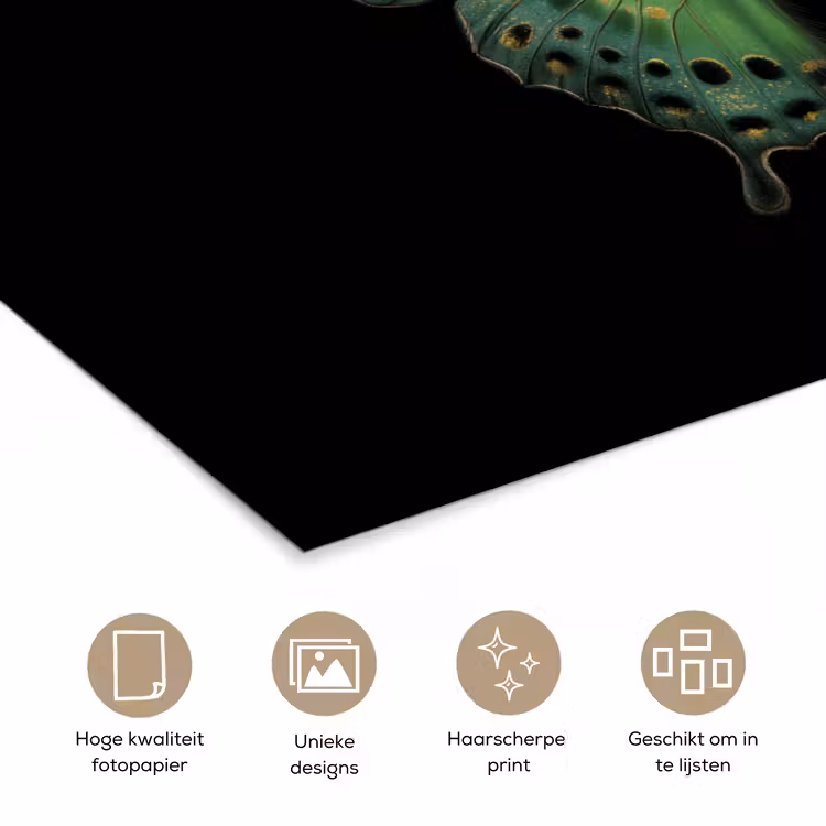 Poster - Vlinder - Groen - Diepte — 5