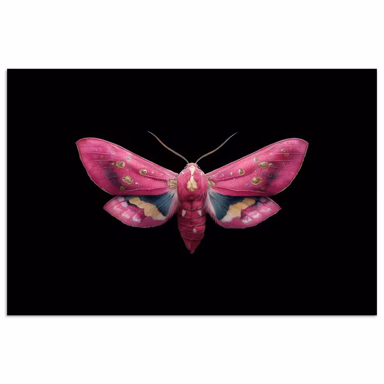 Poster - Vlinder - Roze - Nachtvlinder — 1
