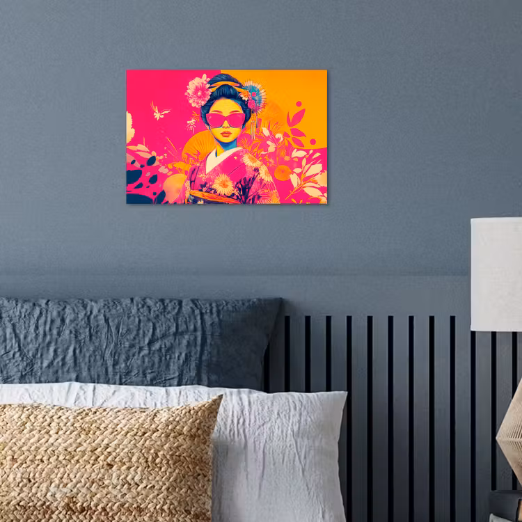 Poster - Vrouw - Zonnebril - Abstract - Oranje — 3