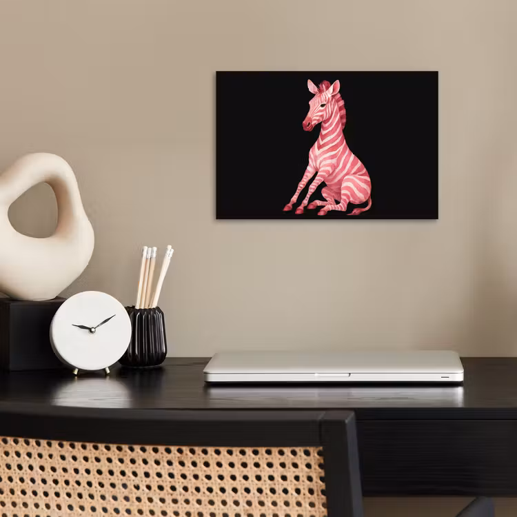 Poster - Zebra - Roze - Gestreept — 2