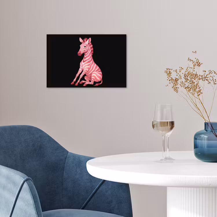 Poster - Zebra - Roze - Gestreept — 4