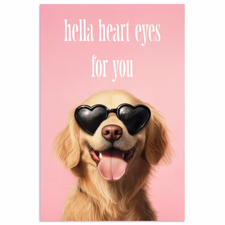 Poster - Zonnebril - Hartjes - Hond - Valentijn — 1