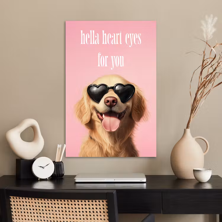 Poster - Zonnebril - Hartjes - Hond - Valentijn — 2