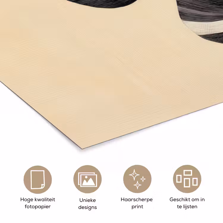Poster - Zwart - Bladeren - Strepen - Minimalistisch — 5
