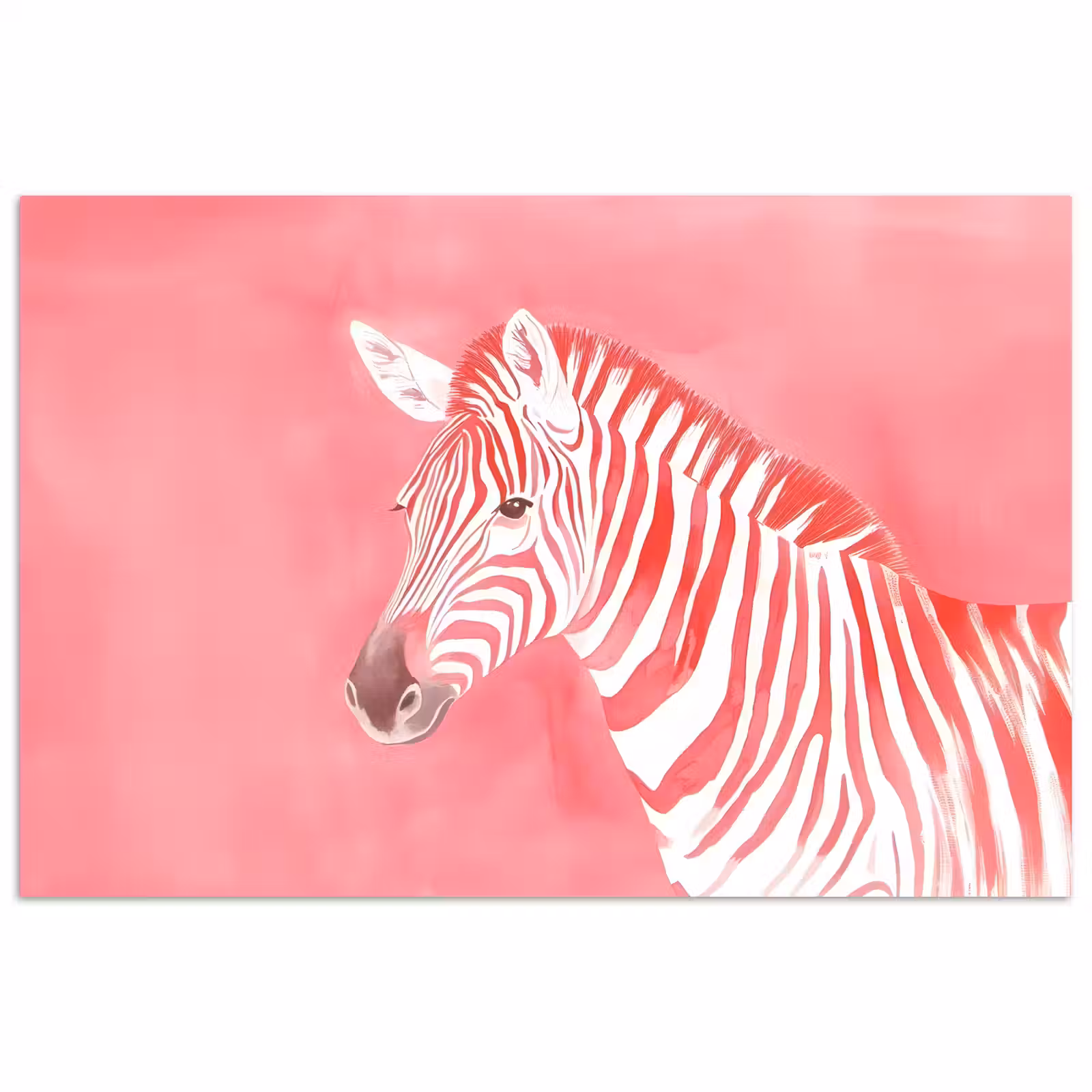 Poster - Zebra - Pink - Verf — 1