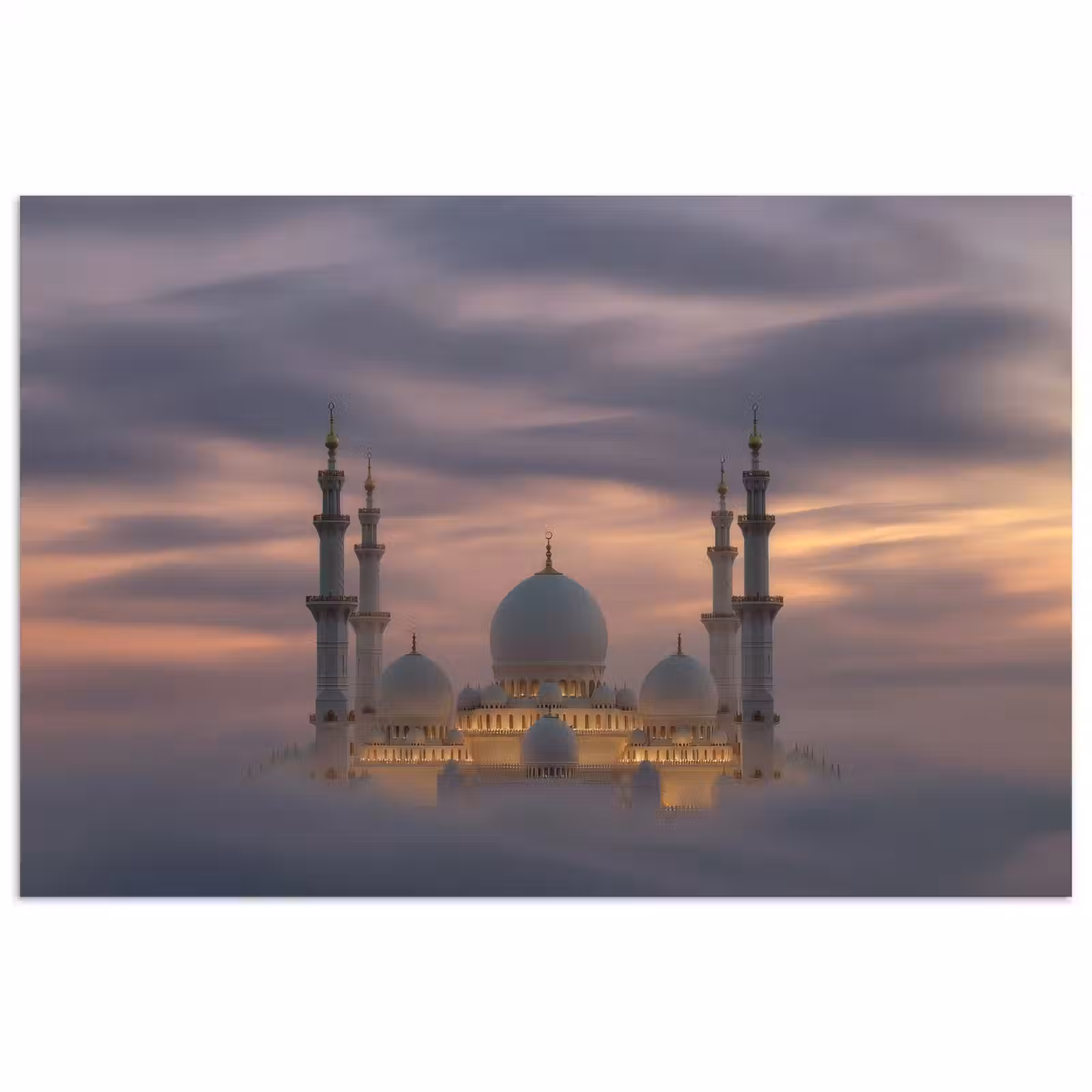 Poster - Zonsondergang - Moskee - Wolken - Islamitisch — 1