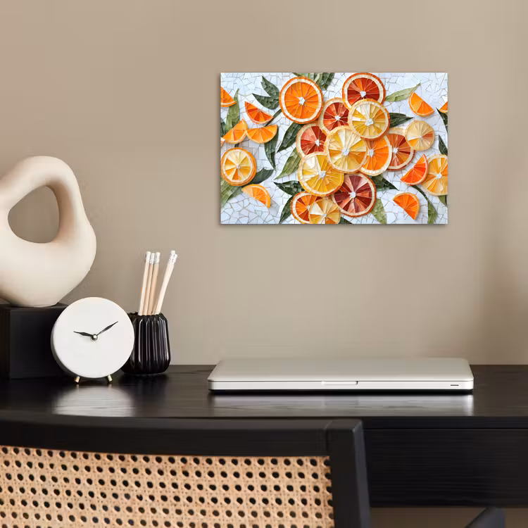 Poster - Schijfjes - Fruit - Oranje - Mozaïek — 2