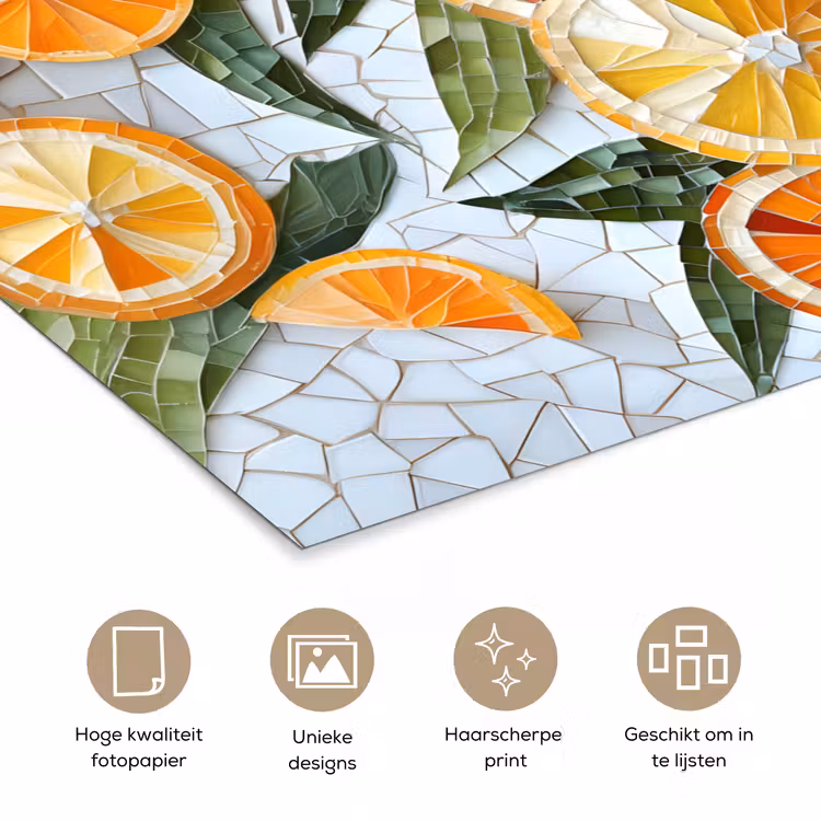 Poster - Schijfjes - Fruit - Oranje - Mozaïek — 5