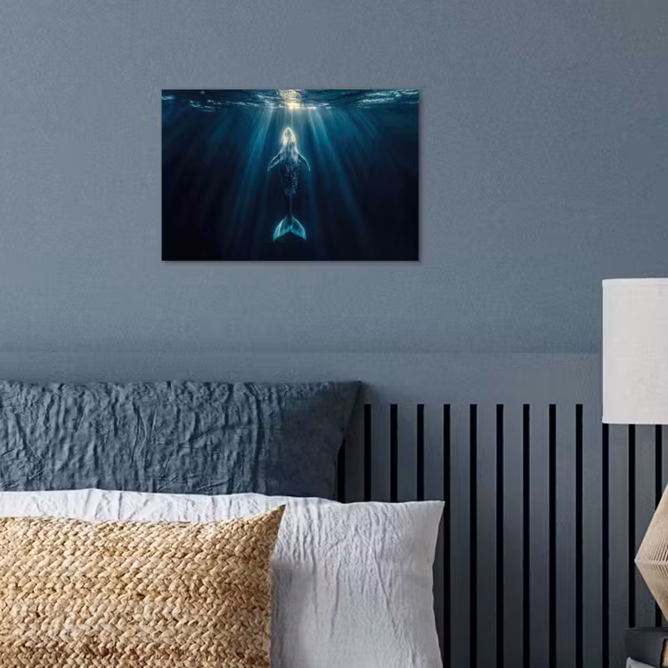 Poster - Walvis - Water - Zonnestralen - Blauw — 3