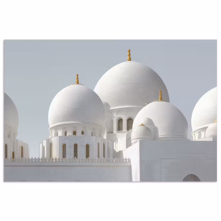 Poster - Witte koepels - Helderblauwe lucht - Islamitisch — 1