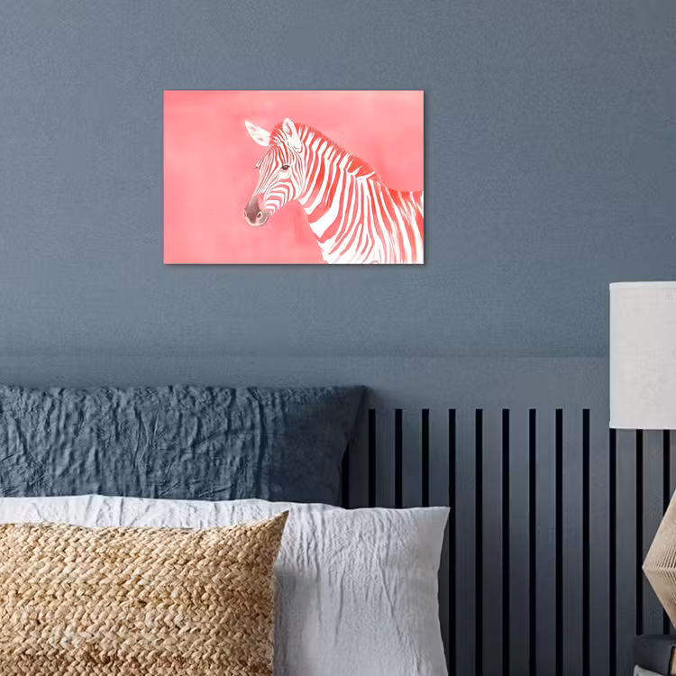 Poster - Zebra - Pink - Verf — 3