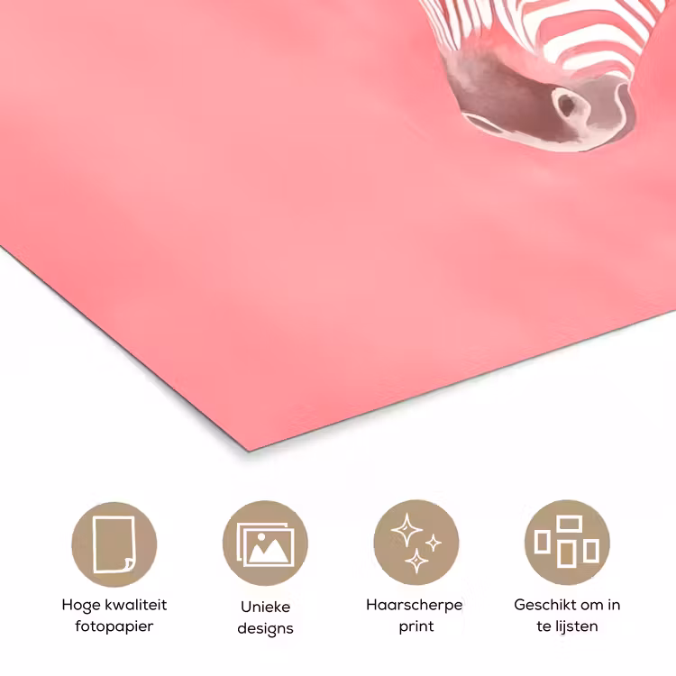 Poster - Zebra - Pink - Verf — 5