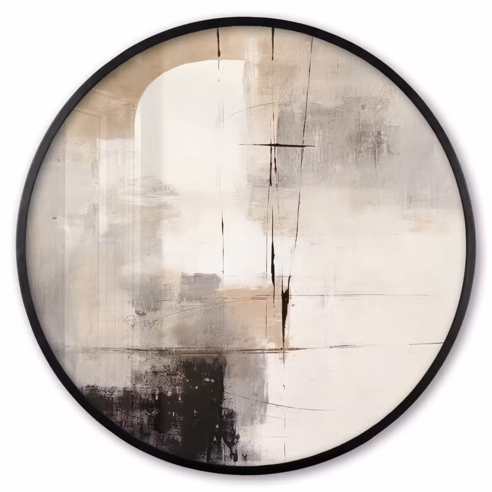 Ronde fotolijst - Abstract - Kunst - Grijs — 1