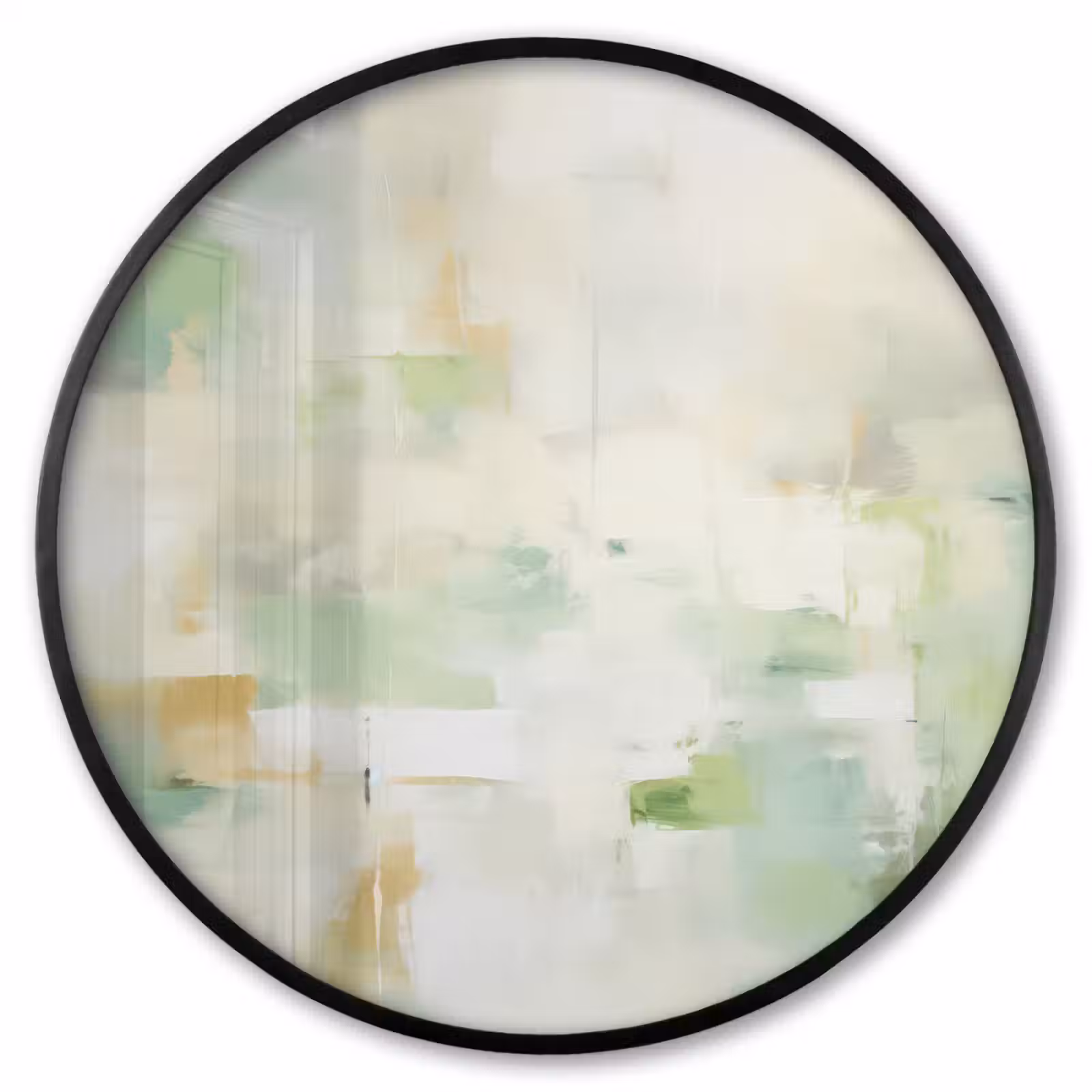 Ronde fotolijst - Abstract - Kunst - Wit - Groen - Modern — 1