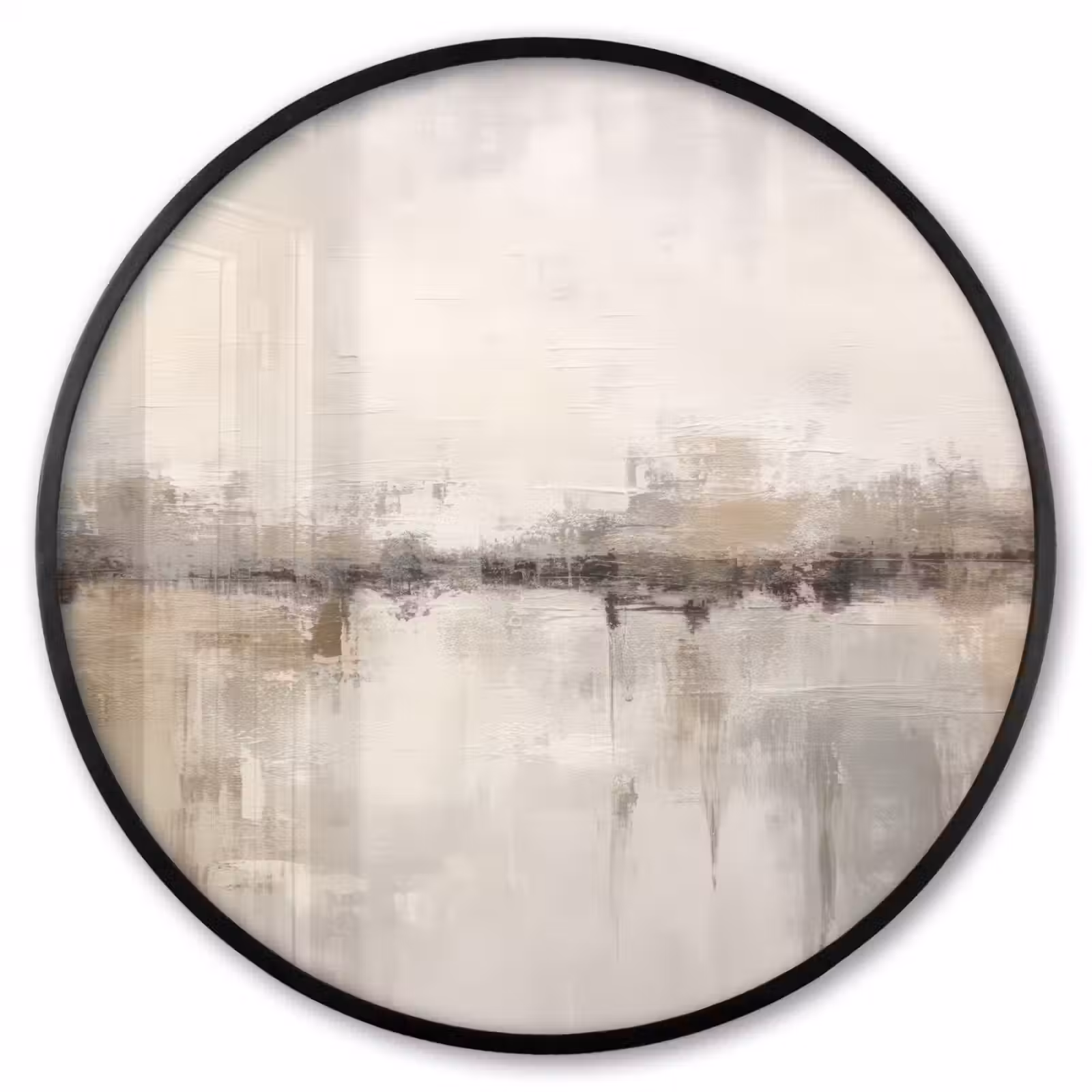 Ronde fotolijst - Moderne kunst - Abstract - Beige — 1