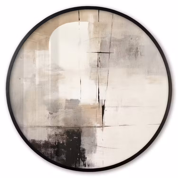 Ronde fotolijst - Abstract - Kunst - Grijs — 1