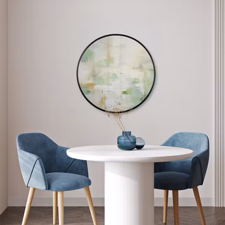 Ronde fotolijst - Abstract - Kunst - Wit - Groen - Modern — 3