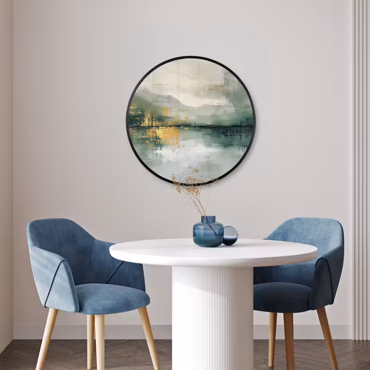 Ronde fotolijst - Groen - Modern - Abstract - Goud — 3