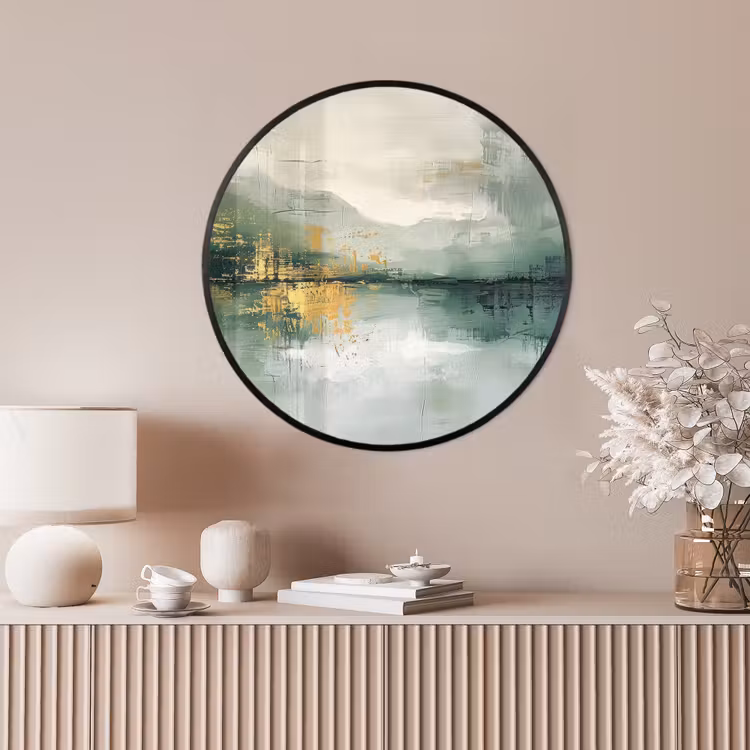 Ronde fotolijst - Groen - Modern - Abstract - Goud — 4